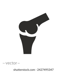 bone anatomical structure icon, human joint, person knee, flat symbol - vector illustration