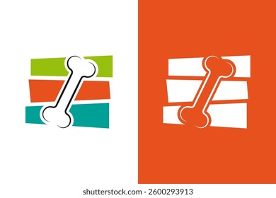 Bone anatomy logo. Internal medical organ logotype design template.