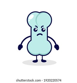Bone angry cute character illustration