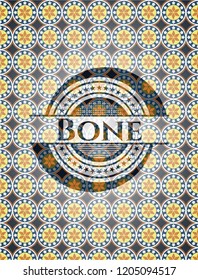 Bone arabesque style emblem. arabic decoration.