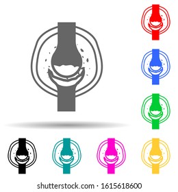 Bone, arthritis multi color style icon. Simple glyph, flat vector of pain people icons for ui and ux, website or mobile application