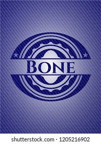 Bone badge with jean texture