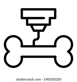 Bone bioprinting icon. Outline Bone bioprinting vector icon for web design isolated on white background