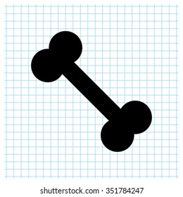 Bone - black vector icon