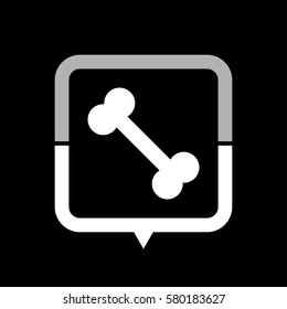 Bone -  black vector icon