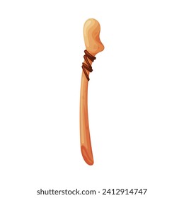 Bone Bludgeon as Ancient Tool with Shaft Vector Illustration