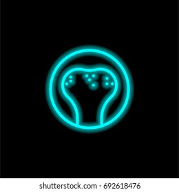 Bone blue glowing neon ui ux icon. Glowing sign logo vector