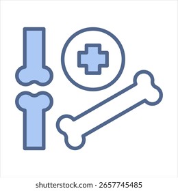 Ilustração do vetor de ícone azul ósseo
