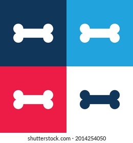 Conjunto de iconos mínimo de cuatro colores azul y rojo óseo