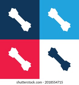 Knochenblau und Rot, vier Farben minimaler Icon Set