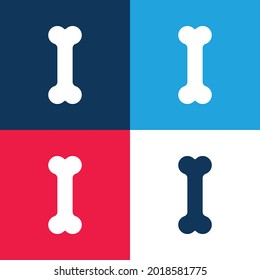 Knochenblau und Rot, vier Farben minimaler Icon Set