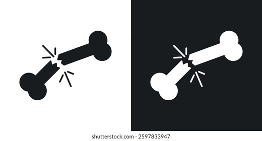 Bone break icon symbol collection on white background.