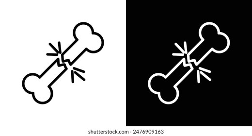 Bone breakvector icon set on white background.