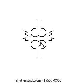 Bone broken anatomy icon. Simple line, outline vector of human skeleton icons for ui and ux, website or mobile application on white background