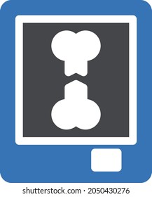 icono de color de glifo vector roto de hueso