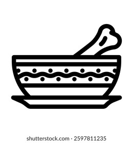bone broth cup meal drink line icon vector. bone broth cup meal drink sign. isolated contour symbol black illustration