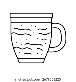 Knochen Brühe Tasse Essen Getränk Linie Ikone Vektor. Knochenbrühe Tasse Essen Getränk Zeichen. isoliertes Kontursymbol, schwarze Illustration