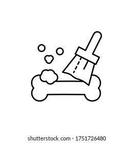 bone, brush icon. Simple line, outline vector elements of archeology for ui and ux, website or mobile application
