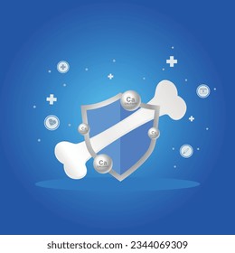 Bone  calcium protection medical or health concept