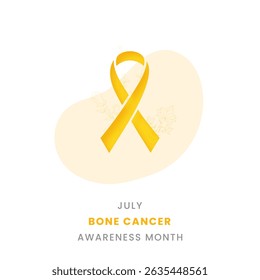 Bone cancer awareness month background design with Yellow silk ribbon.