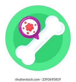 Bone cancer in an editable flat rounded icon 