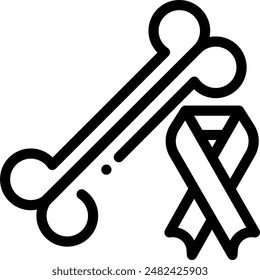 bone cancer icon. Thin Linear Style Design Isolated On White Background