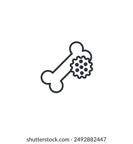 bone cancer icon. vector.Editable stroke.linear style sign for use web design,logo.Symbol illustration.