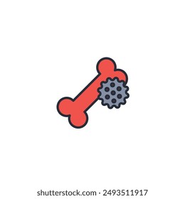 Icono de cáncer de hueso. Vector.Trazo editable.signo de estilo lineal para el uso Diseño web,logo.Ilustración de símbolo.