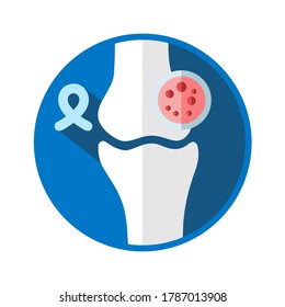 Bone Cancer Info Graphic Illustration Vector Flat Icon Element