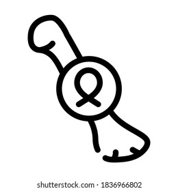 bone cancer line icon vector. bone cancer sign. isolated contour symbol black illustration