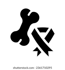 bone cancer solid icon illustration vector graphic