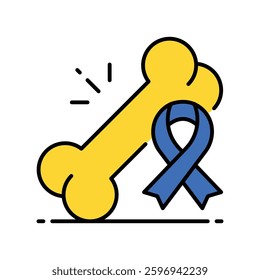 Bone Cancer vector filled outline icon. EPS 10 file