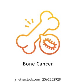 Bone Cancer Vector Gradient Icon. Eps File 10