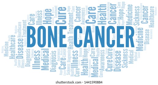 Bone Cancer word cloud. Vector made with text only.