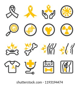 bone cancer,sarcoma cancer icon set