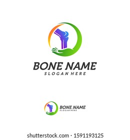 Bone Care logo design concept vector template, Bone Treatment Icon Creative Symbol. Human leg Illustration