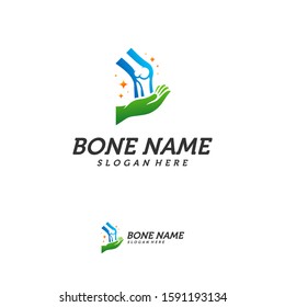 Bone Care logo design concept vector template, Bone Treatment Icon Creative Symbol. Human leg Illustration