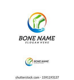 Bone Care logo design concept vector template, Bone Treatment Icon Creative Symbol. Human leg Illustration