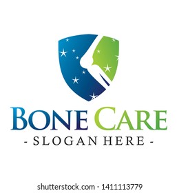 bone care, shield logo vector
