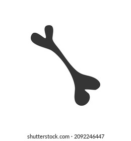 Bone Cartoon Icon Silhouette Illustration. Anatomy Body Vector Graphic Pictogram Symbol Clip Art. Doodle Sketch Black Sign.