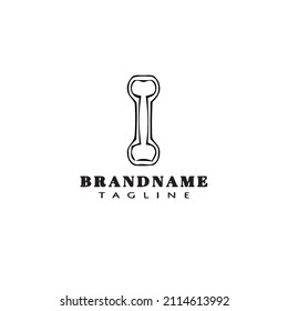 logotipo de dibujos animados de hueso icono de dibujos animados plantilla de diseño de vector moderno negro