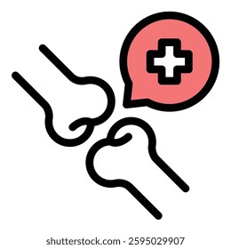 Bone checkup icon in flat line style representing skeletal health X-rays and orthopedic examination ideal for medical healthcare and diagnostic concepts.