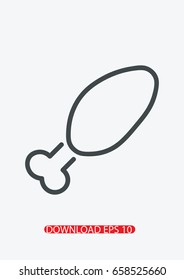 Bone, chicken meat icon, Vector