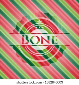 Bone christmas style emblem. Vector Illustration. Detailed.
