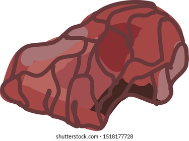 Bone chuck roast, illustration, vector on white background.