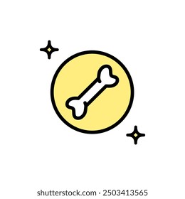 Bone color icon. Vector illustration isolated on white background.