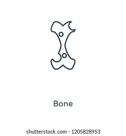 Bone concept line icon. Linear Bone concept outline symbol design. This simple element illustration can be used for web and mobile UI/UX.