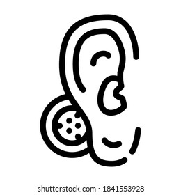 bone conduction hearing aid line icon vector. bone conduction hearing aid sign. isolated contour symbol black illustration svg