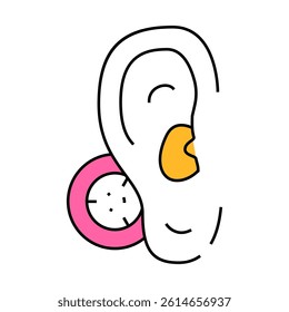 bone conduction hearing aid line icon vector. bone conduction hearing aid sign. isolated symbol illustration