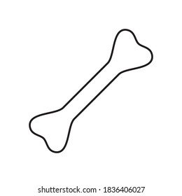 Bone contour. Vector drawing on an isolated white background.